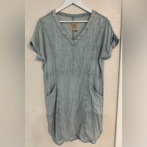 Chaser‎ T-Shirt Dress with Pockets Lightweight Coastal Vacation Resort Boho